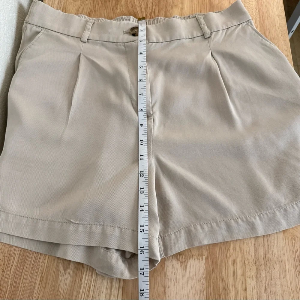 LOFT Women’s The Washed Twill Khaki Shorts With Elastic Back Size 10 - Picture 6 of 7